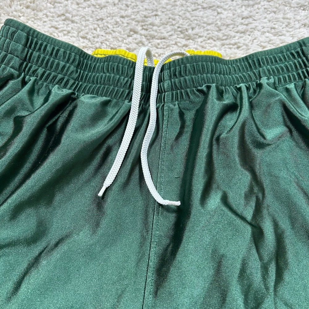 Nike Basketball Shorts XL Green Oregon Ducks Team Shiny Dazzle Baggy Striped - Picture 7 of 9